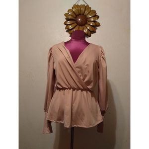 Vine & Love Dusty Rose Deep V Blouse
